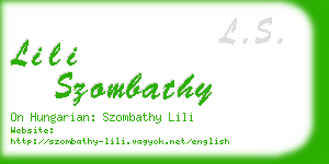 lili szombathy business card